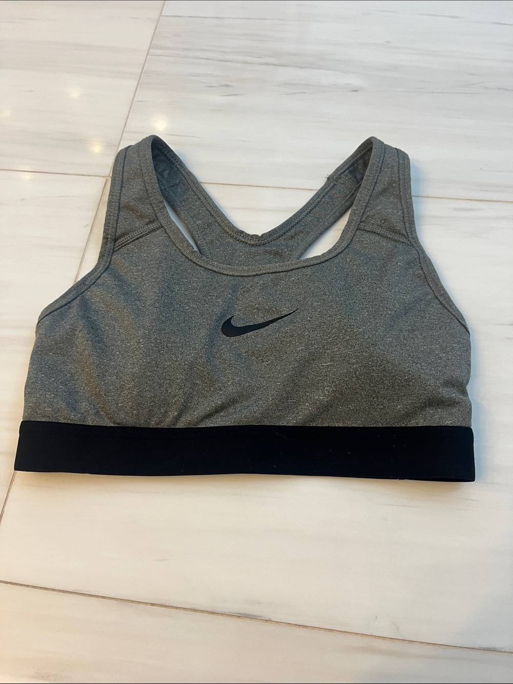 Nike Gray Racerback Sports Bra with Black Band